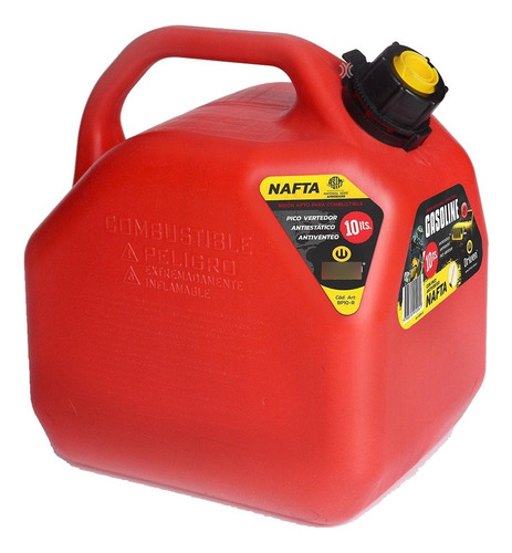 Bidón Combustible 10 L Rojo Pico Vertedor Homologado Driven