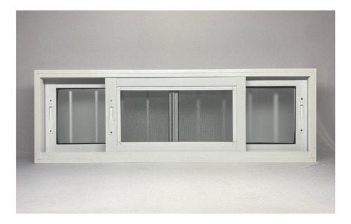 Janela 3 Folhas 50x120 Branco Com Tela E Grade Embutida Branco