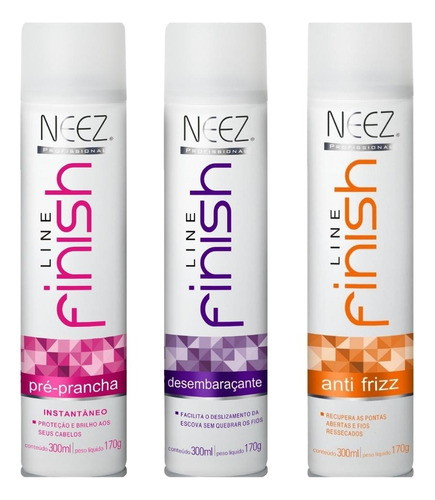 Kit 03un Finalizador Capilar Neez Antifrizz Pré Prancha