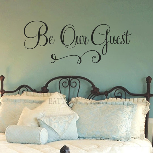 Adhesivo Para Pared Texto Ingl  Battoo Be Our Guest Bed 