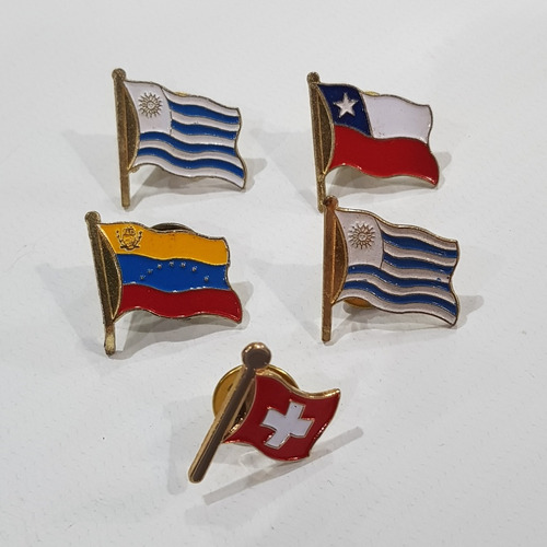 Imagen 3 de 10 de Antiguos Pines Banderas Del Mundo Colección Lote Mag 59845