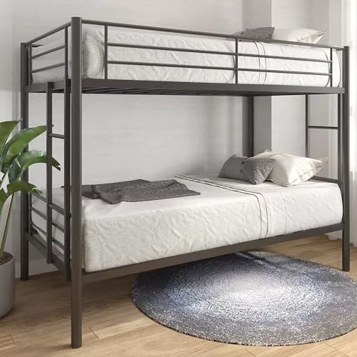 Cama Litera Triple De Metal Tamaño Twin Plataforma Y Barandas Tres Camas  Twin