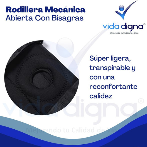 Rodillera Soporte Mecanica Abierta Varillas Laterales Neopre Talla Mediano