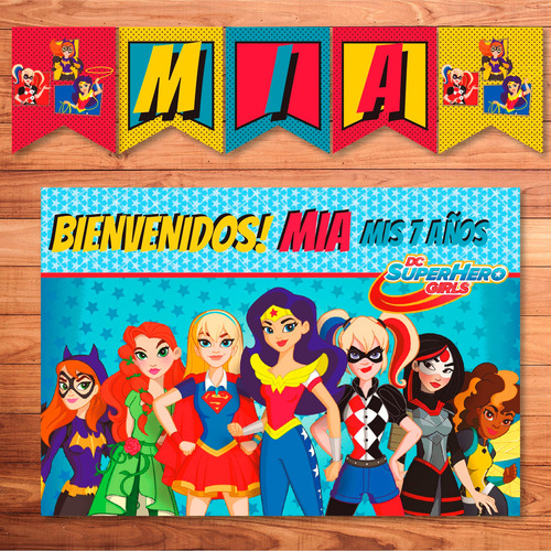Kit Imprimible Super Héroes Dc Girls Deco Cumple