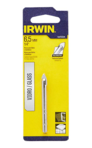 Broca Para Vidrio 6.5 X 65mm 1/4  Irwin Iw5584