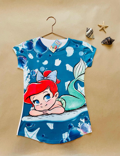 Blusa Casual Mujer Ropa Moda Niña Ariel La Sirenit A Sirena