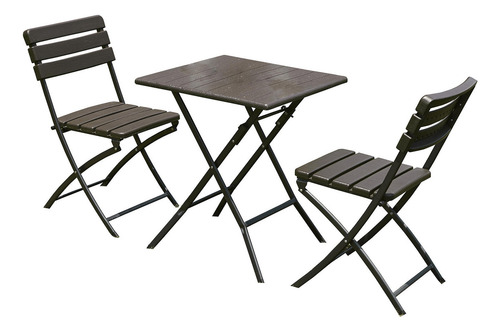 Set 2 Sillas + Mesa Plegable 61x73 Diseño Madera Northwest