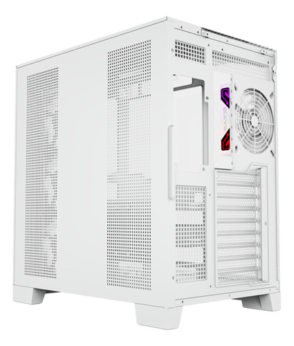 Gabinete Xyz Tesseract Argb 4 Fans Controller 3d Glass Dual Chamber Usb C White