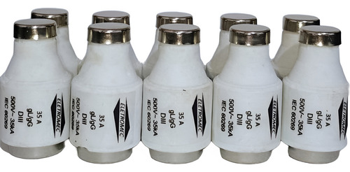 Eletromec 15 Peças Fusível Retardado 35a 500v Gg