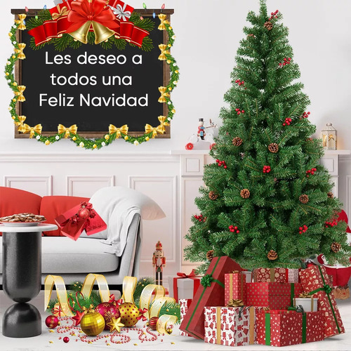 Árbol De Navidad Artificial Con Conos De Pino 1.8 M