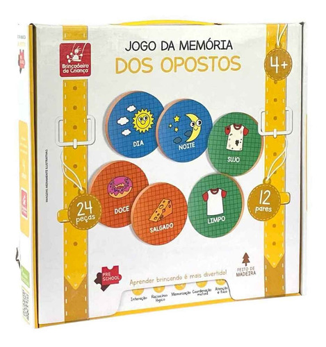 Jogo De Memória Dos Opostos Brinquedo Montessori Infantil