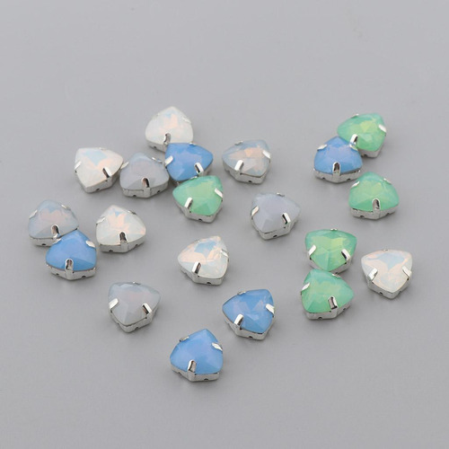 20pcs Triángulo Botón Rhinestone Hebillas De Piedras De