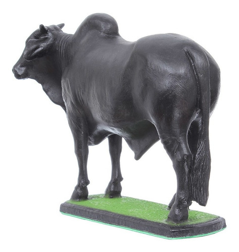 Imagem 3 de 4 de Escultura Boi Marruco Preto Em Resina Home Western Decor 275