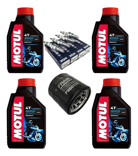 Kit Afinacion 4l Motul 3000 Ngk Fram R1 Gsxr 1000rr R6r 600r