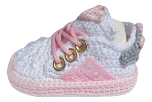 Tenis Tejidos Para Bebe A Crochet Color Blanco