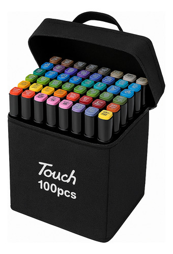 Canetinha 100 Cores Colorir Desenha Estojo Colorida