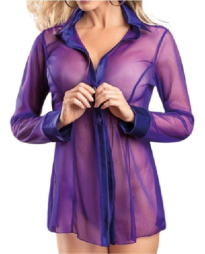 Sexy Blusa Camisa Transparente Hotwife