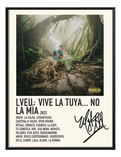 Poster Myke Towers Album Music Tracklist Vive La Tuya 45x30