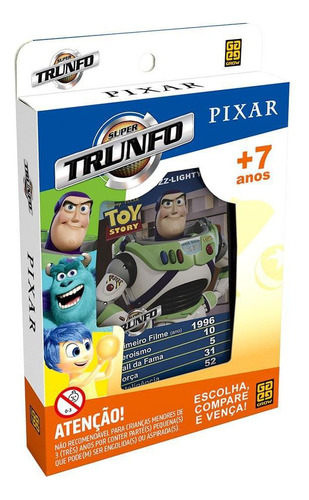 Super Trunfo Pixar Grow Toy Story Incríveis Monstros S.a.