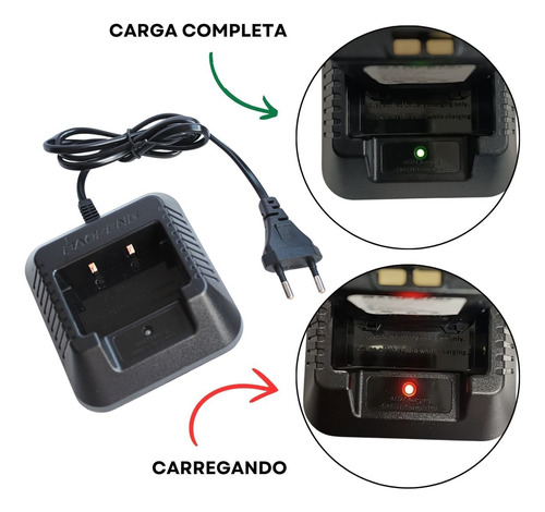 2 Base Carregador Baofeng De Rádio Ht Uv5r U-5ra Uv6r Bivolt