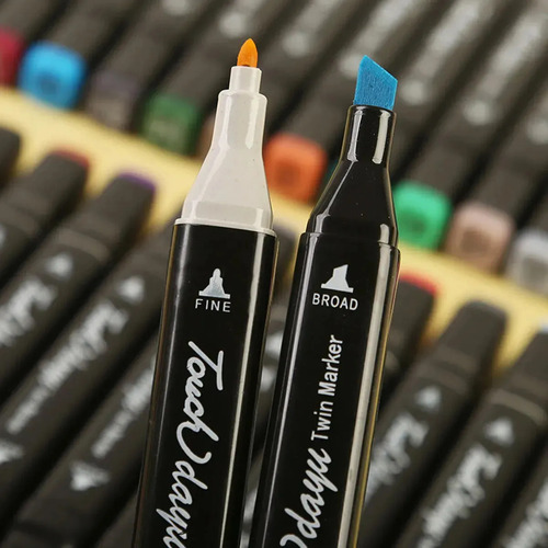 Q Kit Canetinhas Criativas 100 Cores Com Duas Pontas B