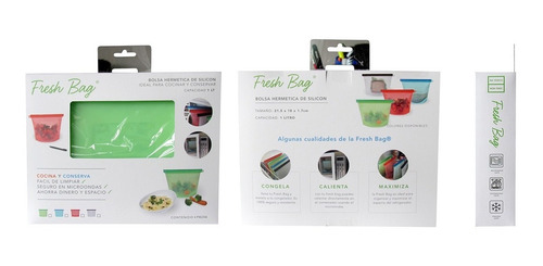 5 Cajas Con 4 Bolsas Herméticas De Silicon Multiusos