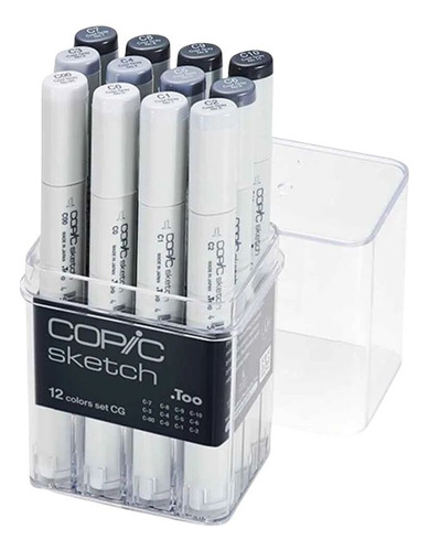 Caneta Copic Sketch Estojo 12 Cores Cool Gray