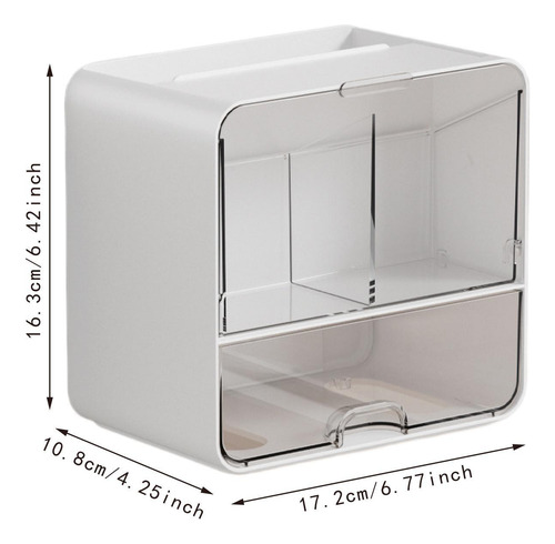 Soporte Para Almohadilla De Algodón Cosmético Transparente