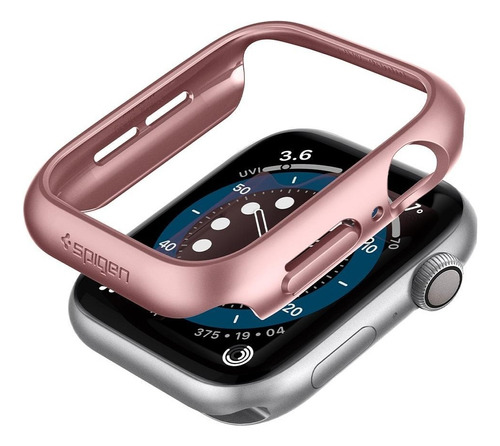 Case Spigen Thin Fit Para Apple Watch 4 5 6 Se 1/2 40mm Rosa