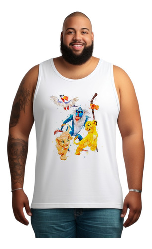  Regata Masculina Plus Size Rei Leao Simba Nala Macaco