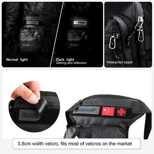 Imagen 7 de 10 de Bolsa Para Pierna Motociclista Mochila Impermeable Rhinowalk