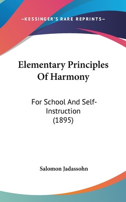 Libro Elementary Principles Of Harmony: For School And Se...