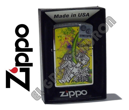 Imagen 1 de 2 de Encendedor Zippo Gemini Made In Usa 28439