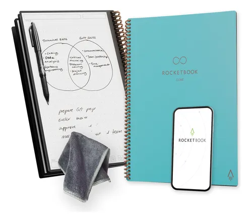 Cuaderno Rocketbook Core, Tamaño A4, Reutilizable, Con Punto