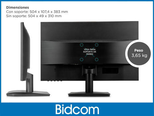 Monitor 22 Hp N223 Full Hd 1080 60hz Hdmi Gtía Bidcom Cuotas