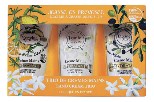 Jeanne Arthes Trio Cremes Mains 3 U Verveine Jasmin Olive
