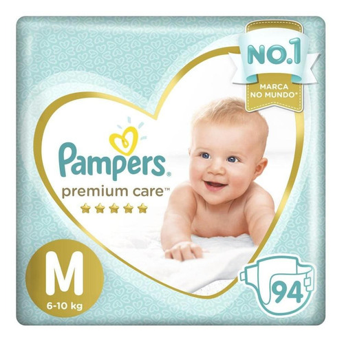 Fralda Pampers Premium Care Top Tamanho M 94 Unidades