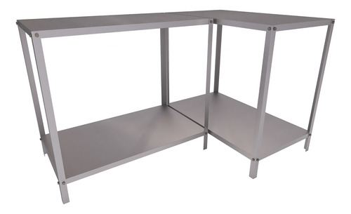 2 Mesa Auxiliar Inox 92cm Cozinha Industrial 1 Prateleira