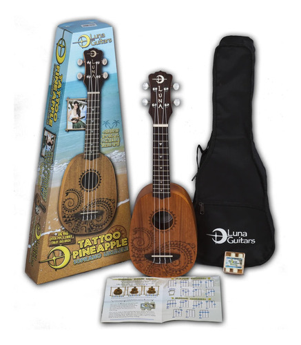 Serie Luna Caoba Tatuaje Soprano Ukelele Natural