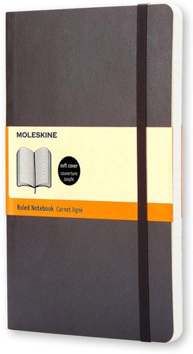 Libreta Moleskine Clásica Grande Suave Negra Rayada