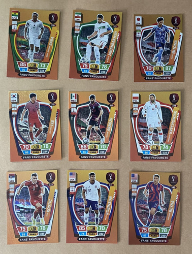 9 Tarjetas Fans Adrenalyn Xl Lote, Todas Diferentes, Qatar