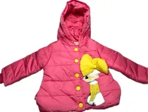 Comprar Campera Bebe Nena Inflable Forrada Corderito Capucha Aplique