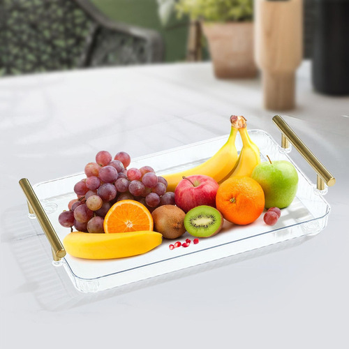 V Bandeja De Servicio Rectangular Con Asas For Mesa De Café