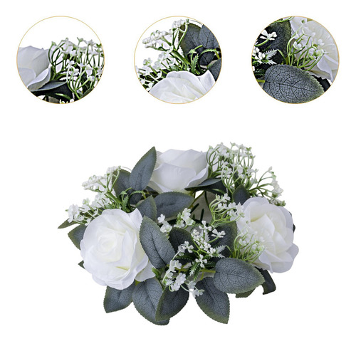 Anillos De Velas De Rosa Artificial Anillo De Flores De Vela