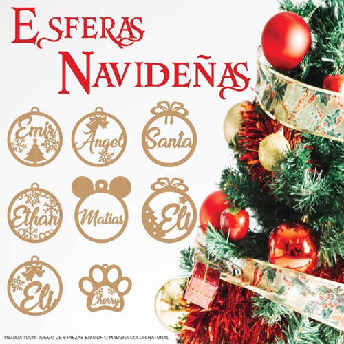 Esferas Navideñas Personalizadas Mdf