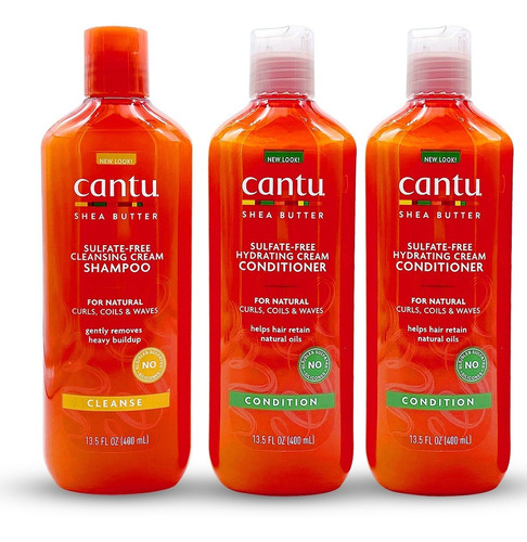 Pack 1 Shampoo + 2 Acondicionador Cantu