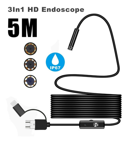 Camara Endoscopio 3 En 1 / 5 Metros / 1080hd Tienda Cod 093