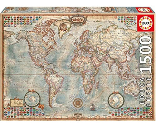 Rompecabezas Educa Mapa Del Mundo 1500 Piezas
