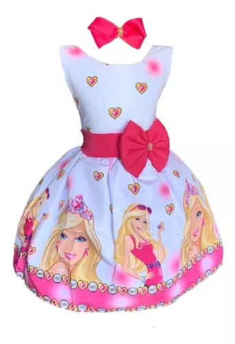 Body Fantasia Barbie Luxo Roupa Infantil Barbie Menina Rosa