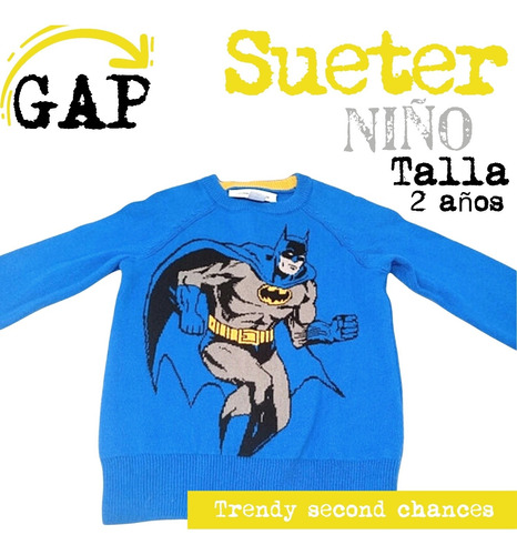 Sueter Baby Bap Niño Azul Batman. La Segunda Bazar